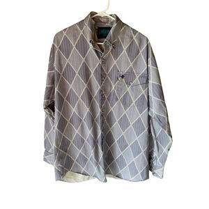 Lone Roo by Roper Vintage Men's LS Diamond Buttondown Shirt XL